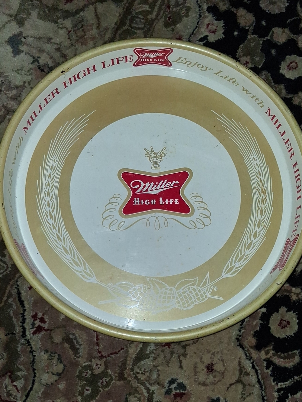 Miller High Life Gold & White Serving Tray